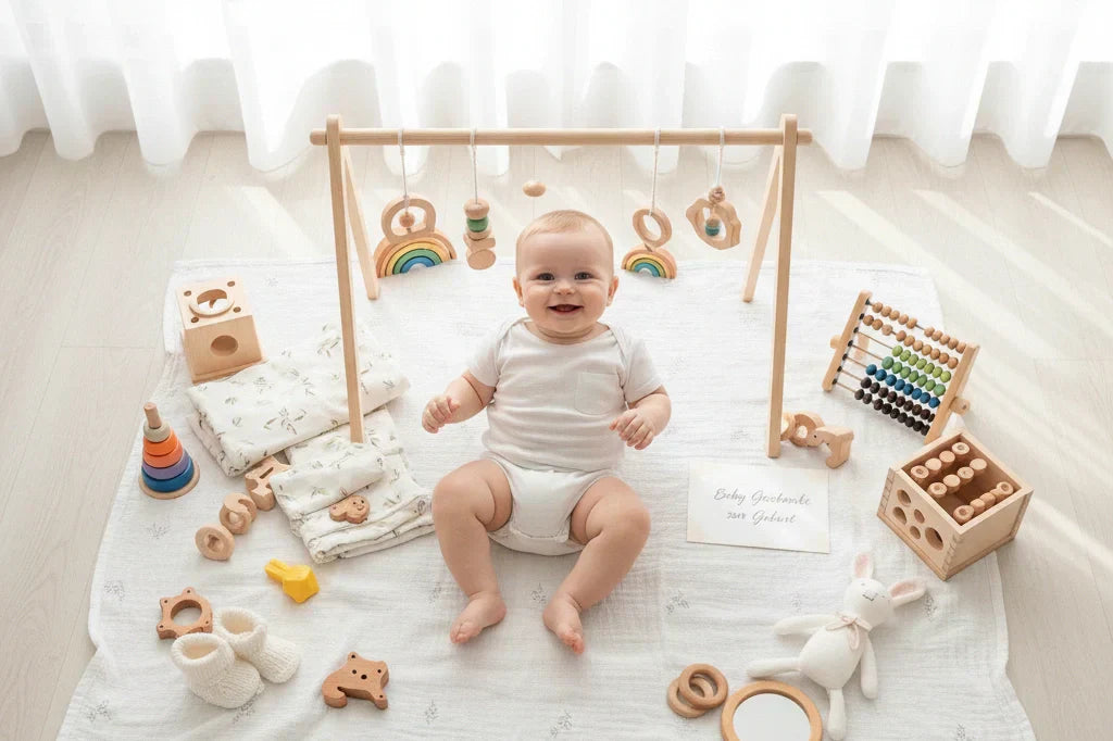 Baby Geschenke zur Geburt: 20 sinnvolle & langlebige Ideen (Montessori-Auswahl)