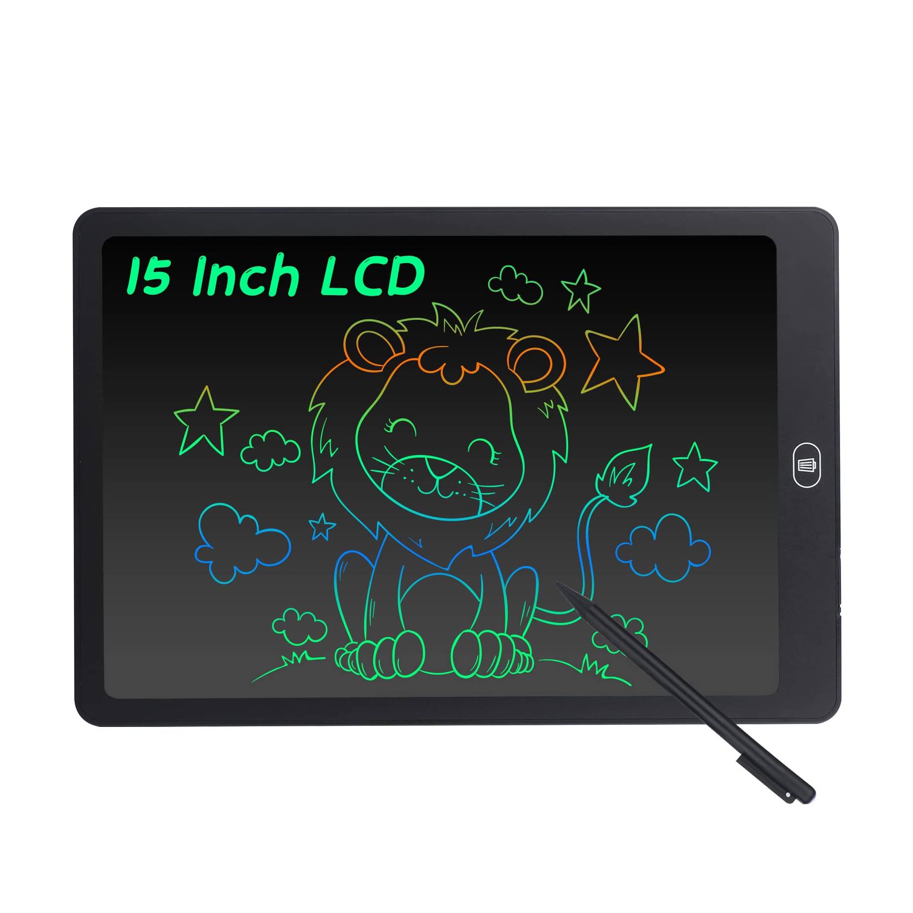 Farbenfrohes 15 Zoll LCD Schreibtafel für Kinder und Erwachsene, elektronisches Zeichenbrett mit Stylus