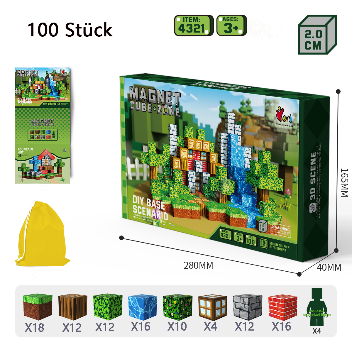 Blocs de construction magnétiques Montessori
