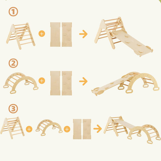 Kletterbogen aus Holz für Kleinkinder im Montessori Stil