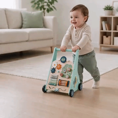 Montessori Lauflernwagen aus Holz für Kinder ab 12 Monaten
