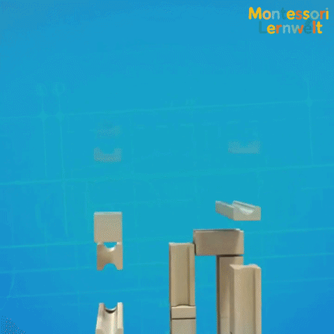 Murmelbahn Bausteine aus hellem Kiefernholz mit natürlicher Holzmaserung