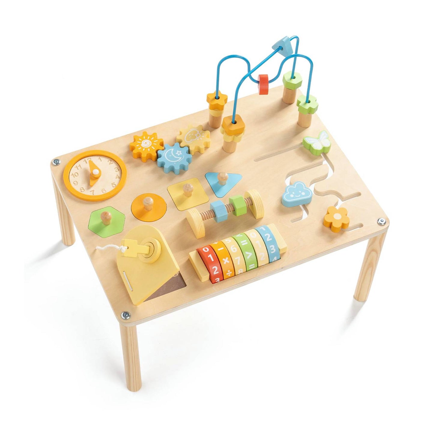 8-in-1 Montessori Activity Table – Macaron Colors & Motor Skills
