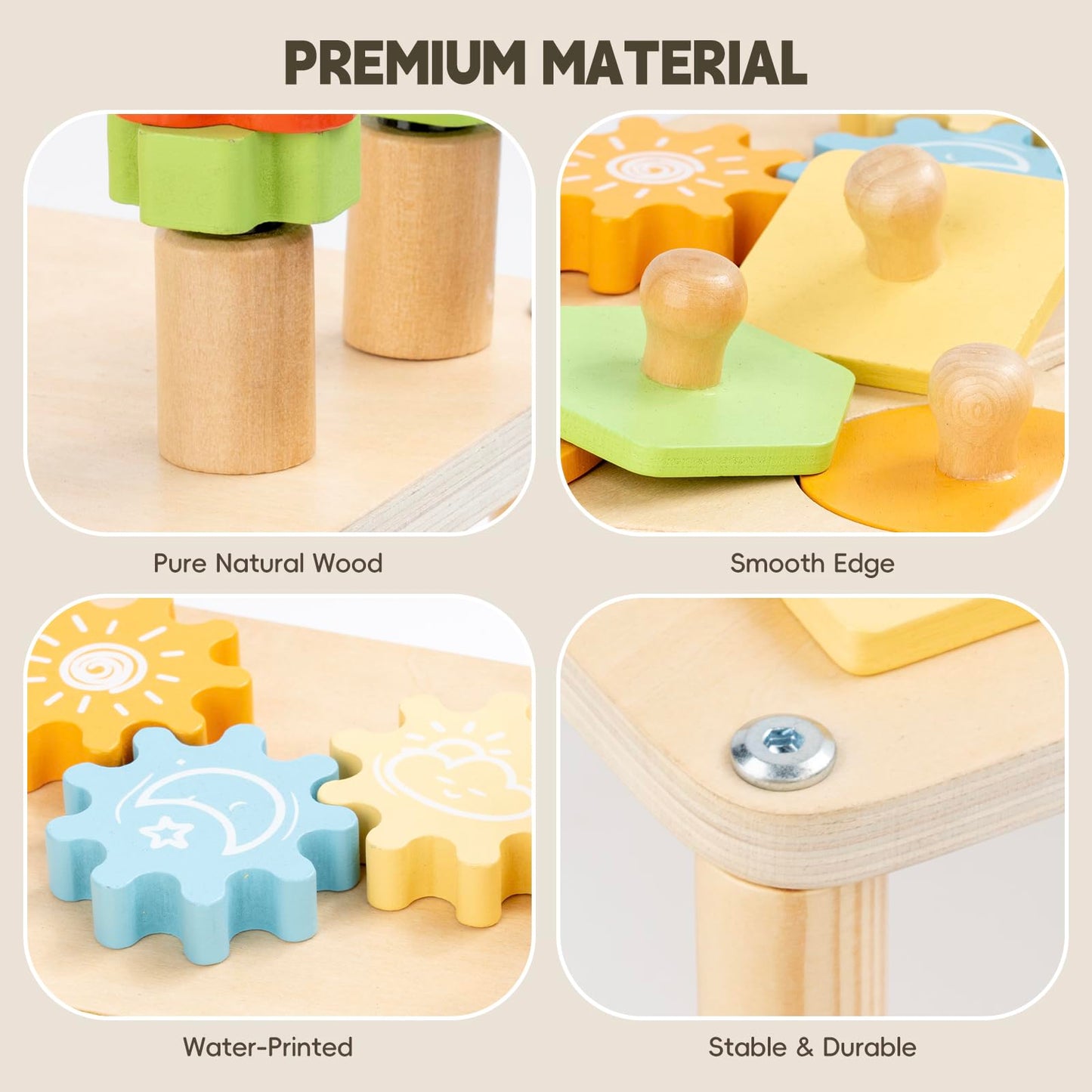 8-in-1 Montessori Activity Table – Macaron Colors & Motor Skills