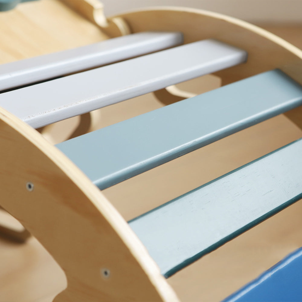 Holz-Kletterdreieck-Spielset mit klappbarer Struktur, Rutschrampe und Schaukelbogen