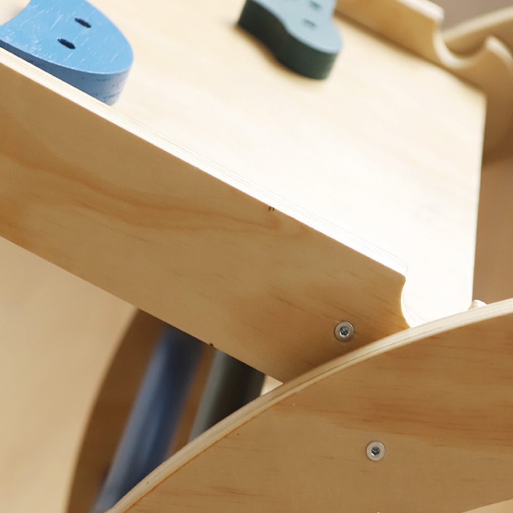 Holz-Kletterdreieck-Spielset mit klappbarer Struktur, Rutschrampe und Schaukelbogen