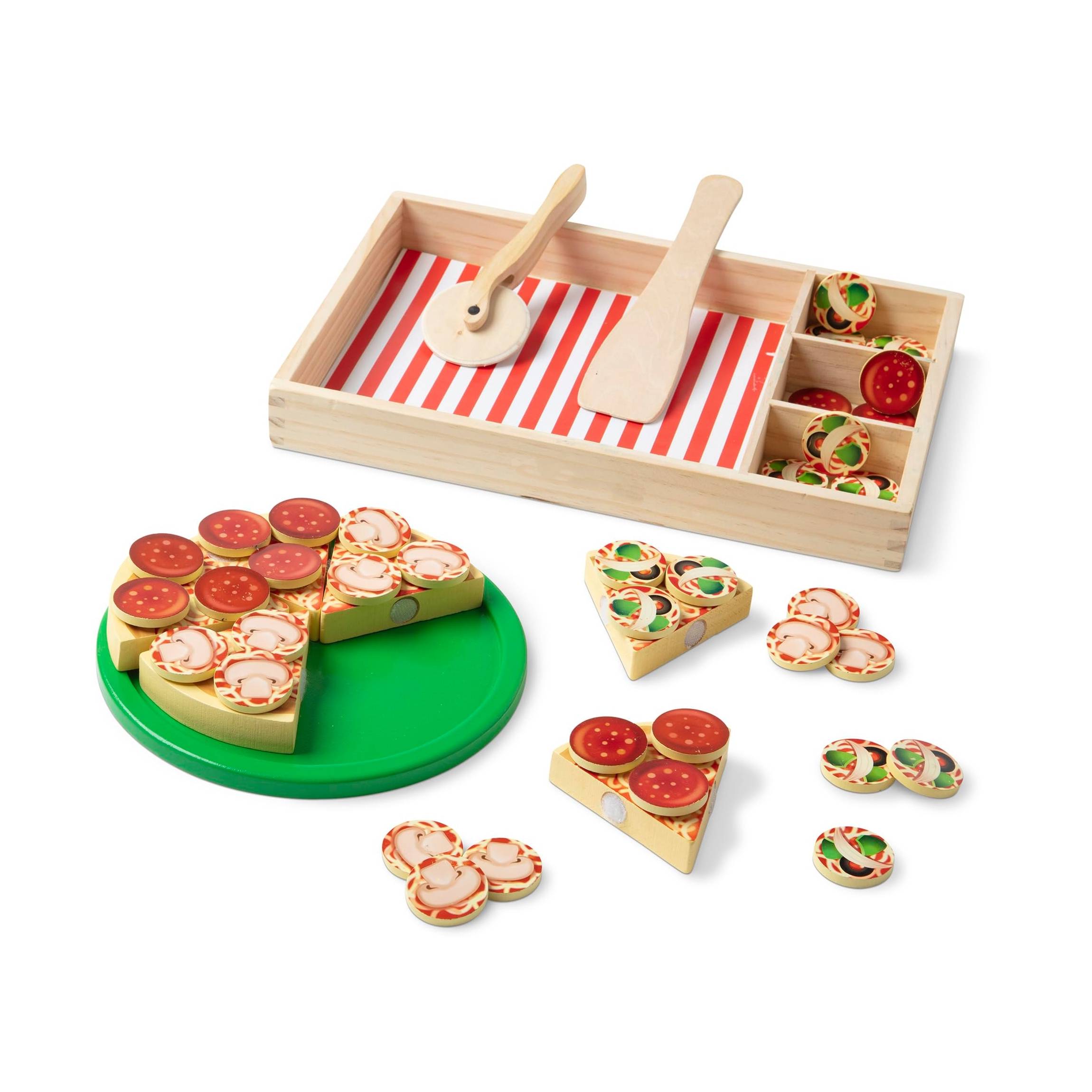 Premium Holz-Pizza-Set – 54-tlg. Küchenzubehör (Klett) – Montessori