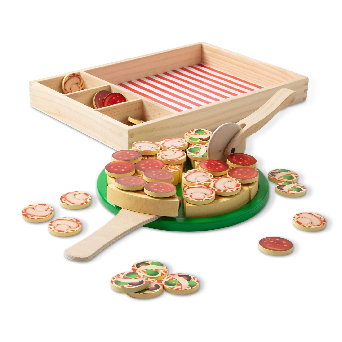 Premium Wood Pizza Set – 54-piece Kitchen Accessories (Velcro)