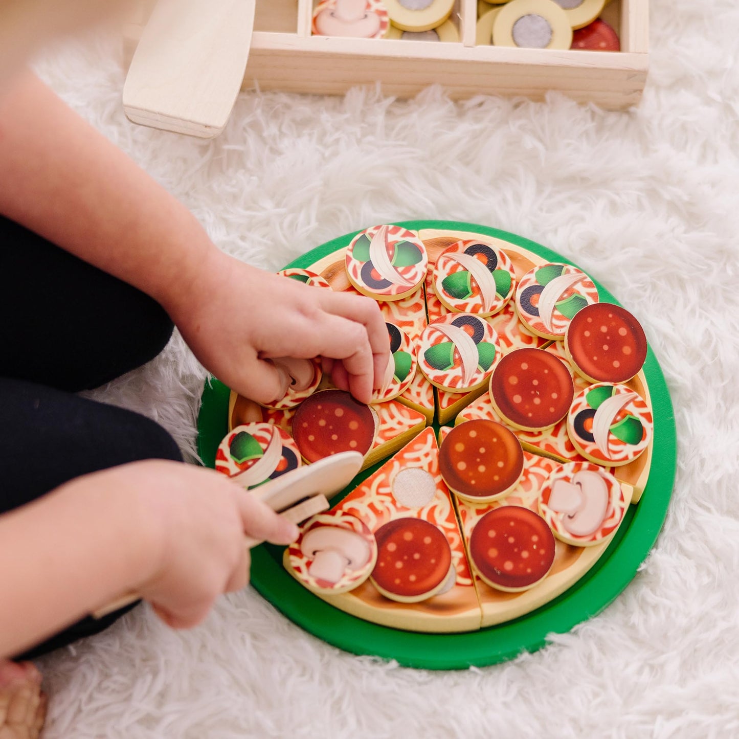 Premium Wood Pizza Set – 54-piece Kitchen Accessories (Velcro)