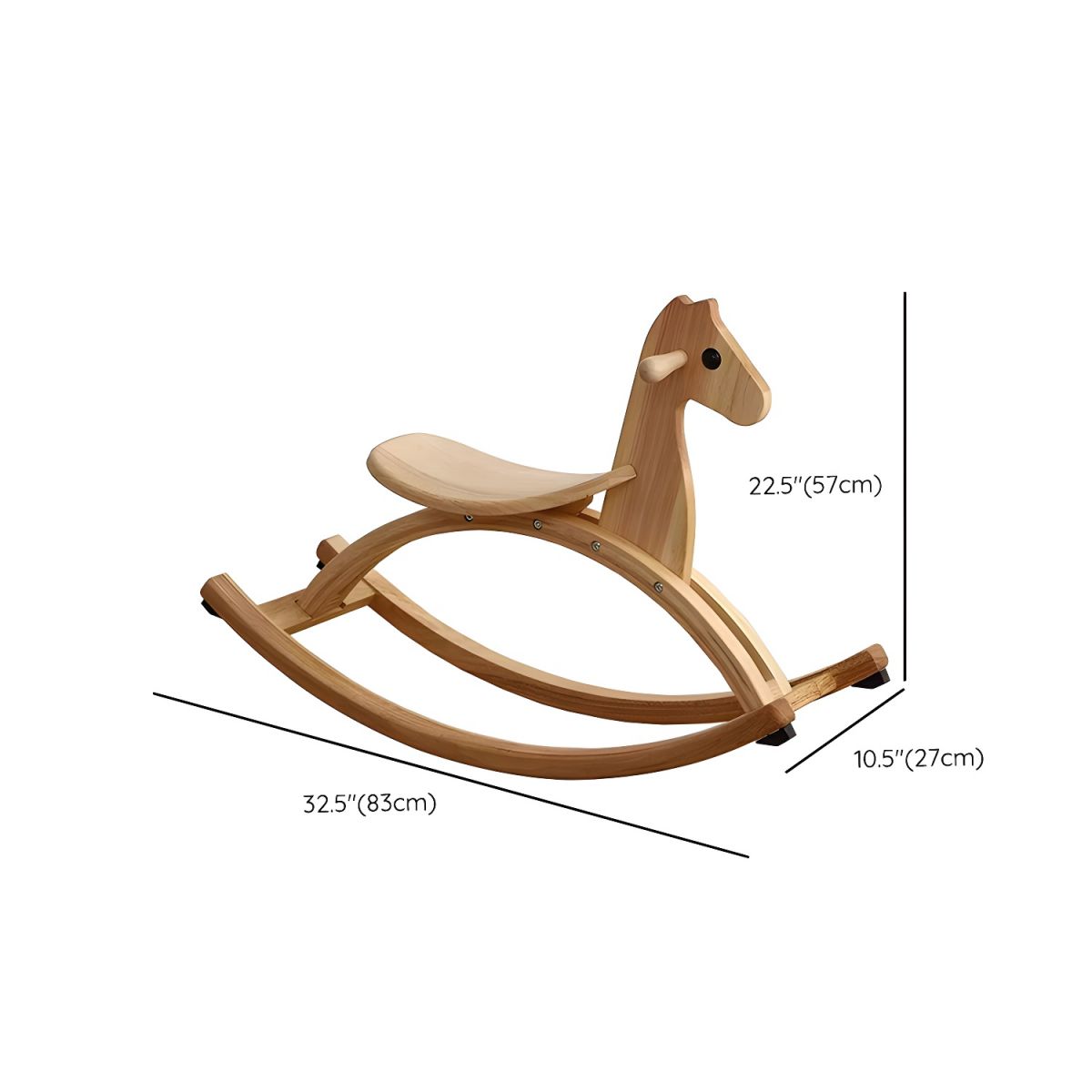 Montessori Wooden Rocking Horse – Safe Rocking Toy Made of Solid Wood for Toddlers