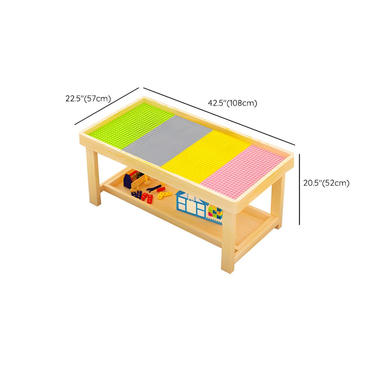 Montessori Spieltisch aus Holz – Multifunktionaler Kinderspieltisch