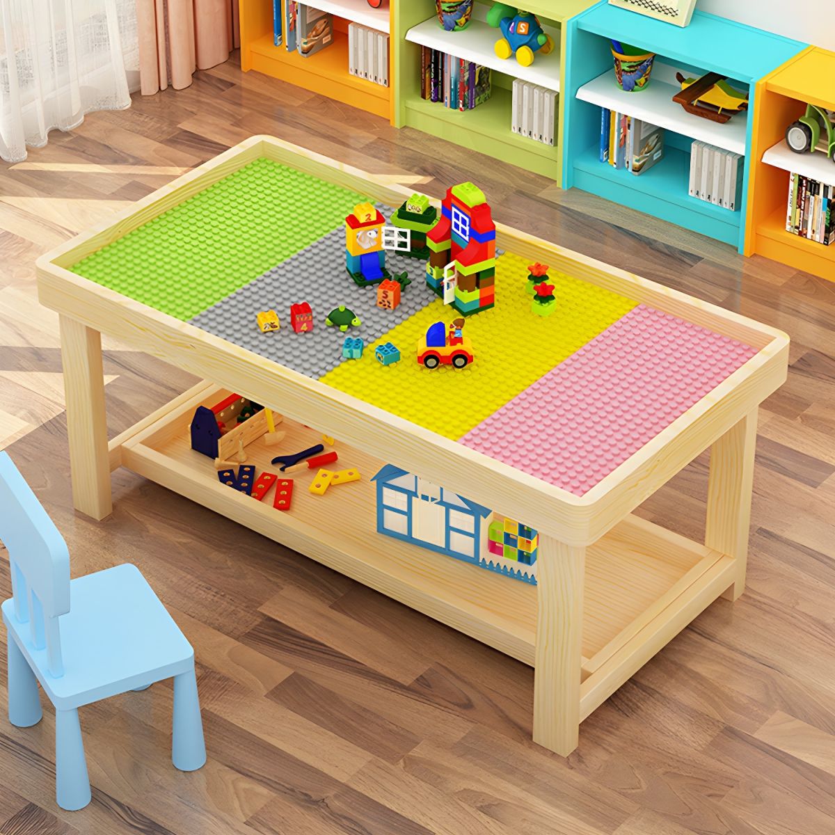 Montessori Spieltisch aus Holz – Multifunktionaler Kinderspieltisch