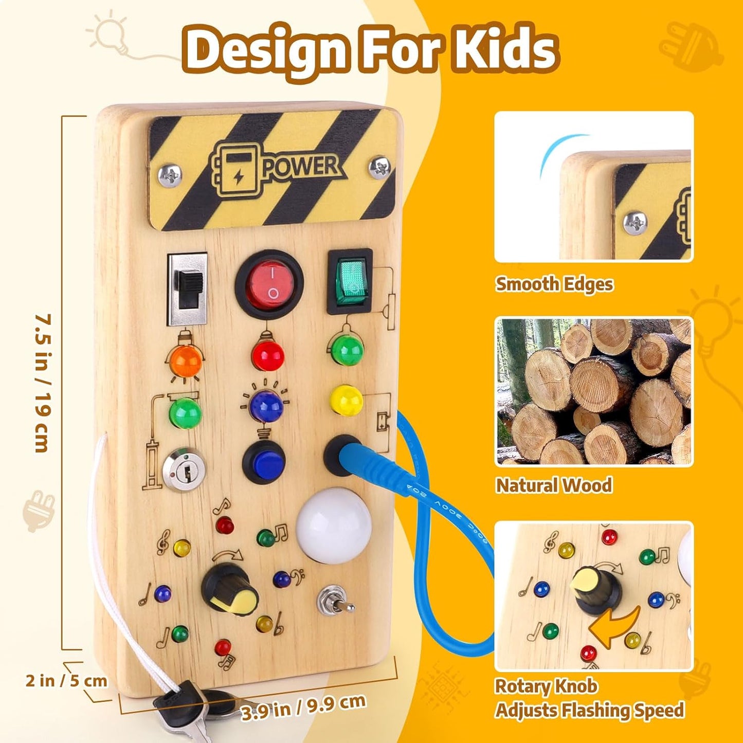 Montessori Busy Board Holz-Schalttafel