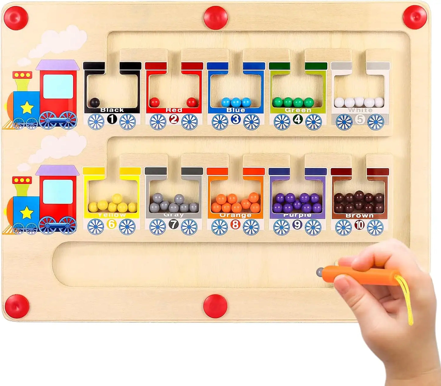Montessori Wooden Labyrinth 3D – Magnetic Skill Game