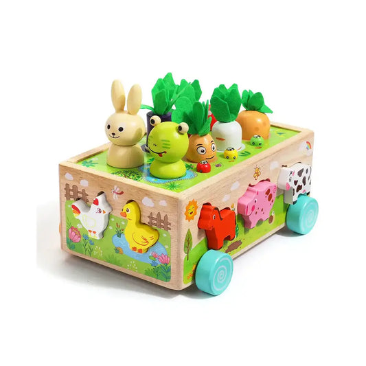 Karotten Steckspiel Holz Montessori für Kinder von 1 bis 3 Jahren – Stapeln und Sortieren für kognitive Entwicklung