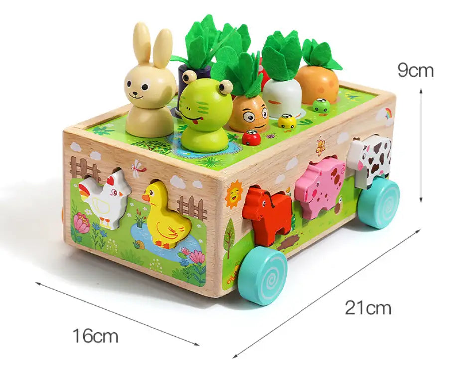 Karotten Steckspiel Holz Montessori für Kinder von 1 bis 3 Jahren – Stapeln und Sortieren für kognitive Entwicklung