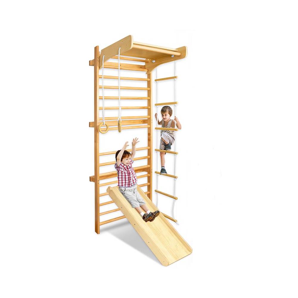 Montessori Klettergerüst für Kinder – Mit Rutsche, Turnringen und Schaukel