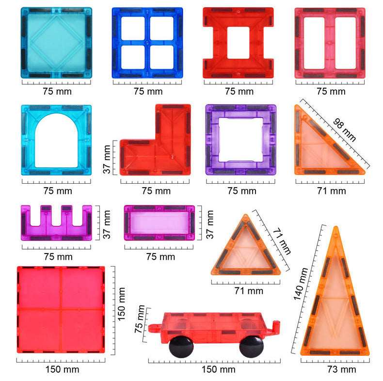 Montessori Magnetic Building Blocks – STEM Car & Truck Set