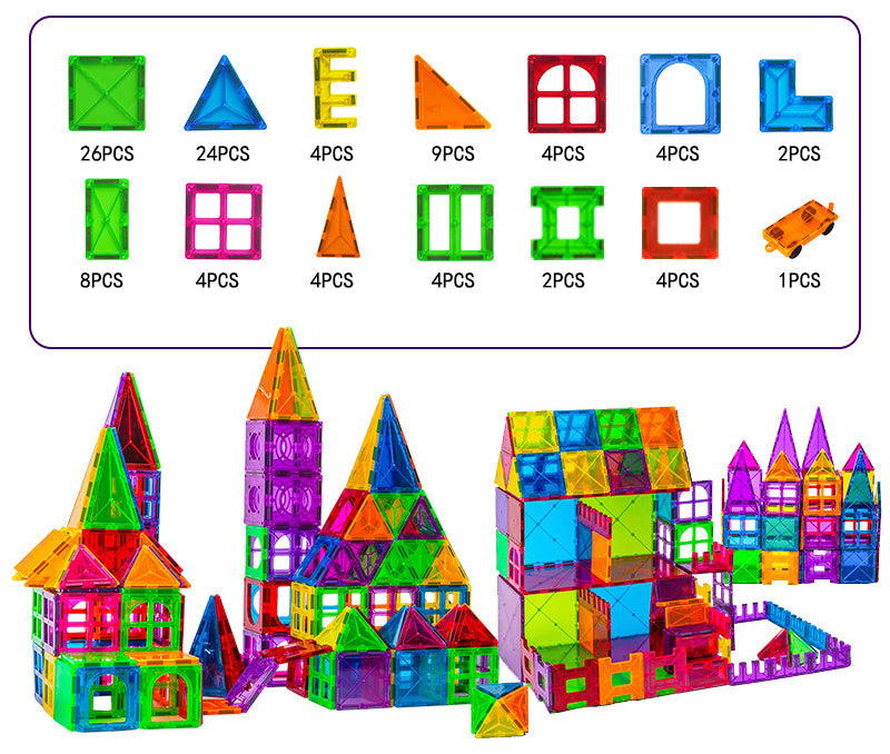 Montessori Magnetic Building Blocks – STEM Car & Truck Set