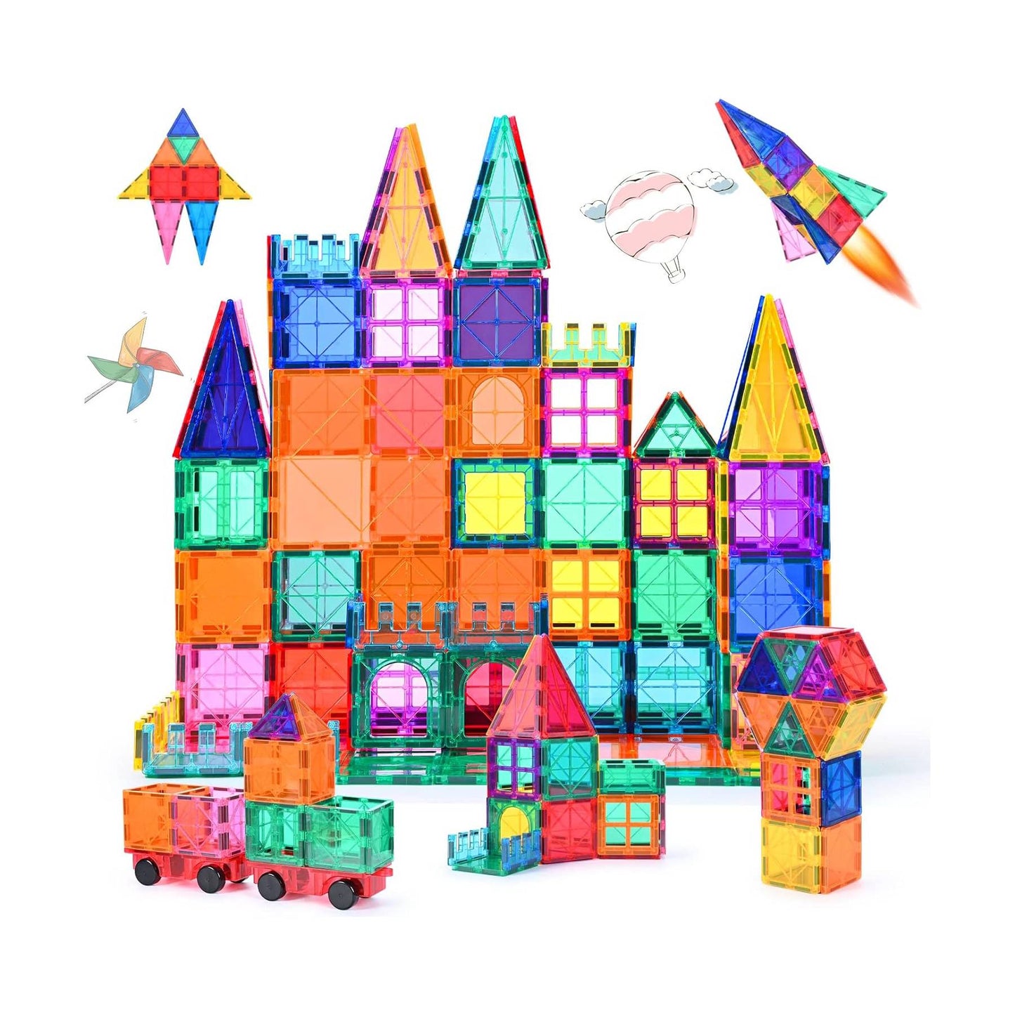 Montessori Magnetic Building Blocks – STEM Car & Truck Set