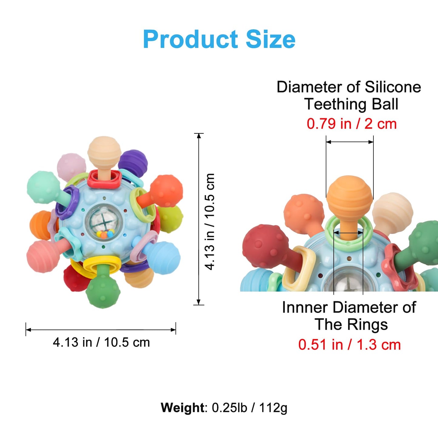 5-in-1 Baby Teething Ring & Sensory Rattle