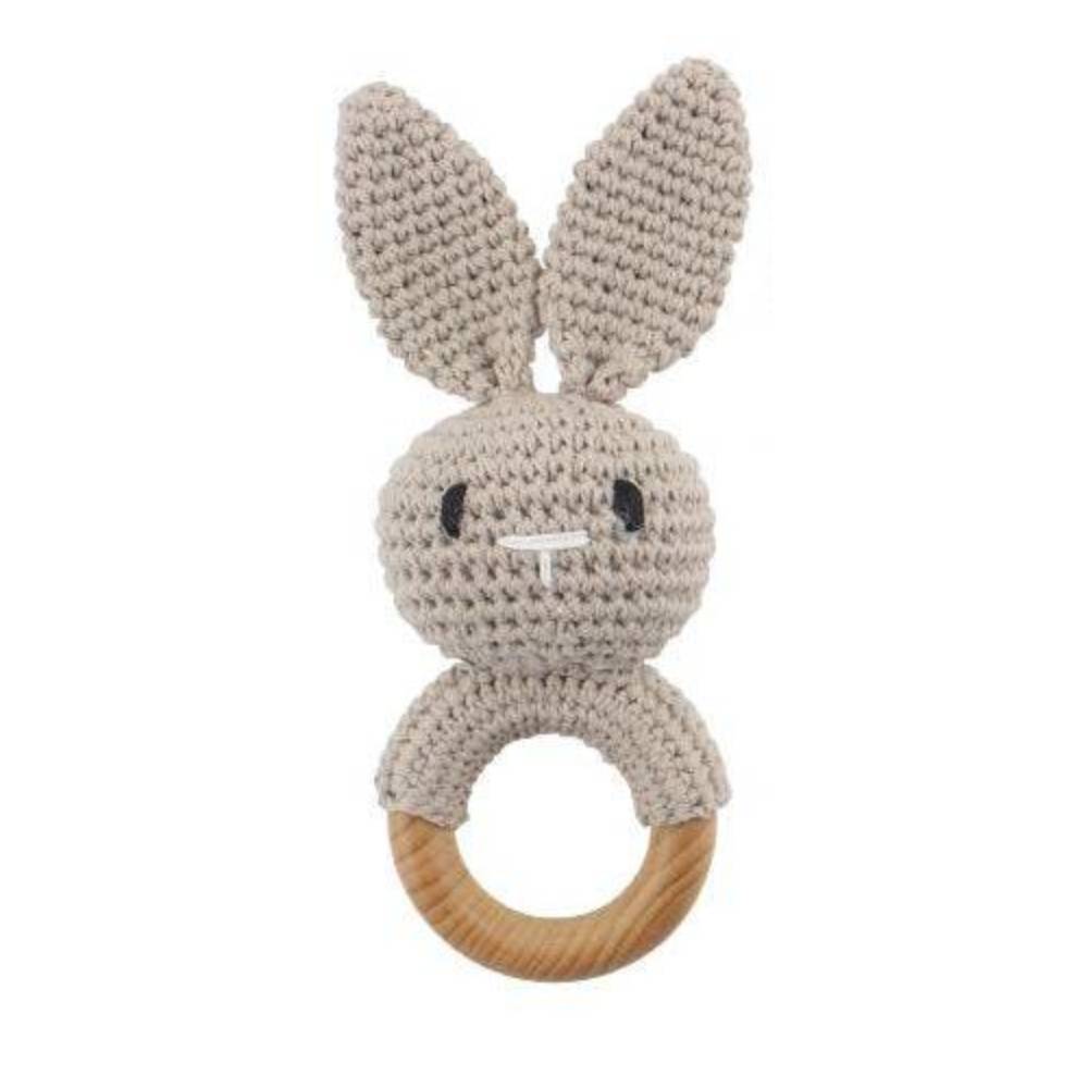 Montessori Wooden Teething Ring – BPA-free & Rattle Grasping Toy