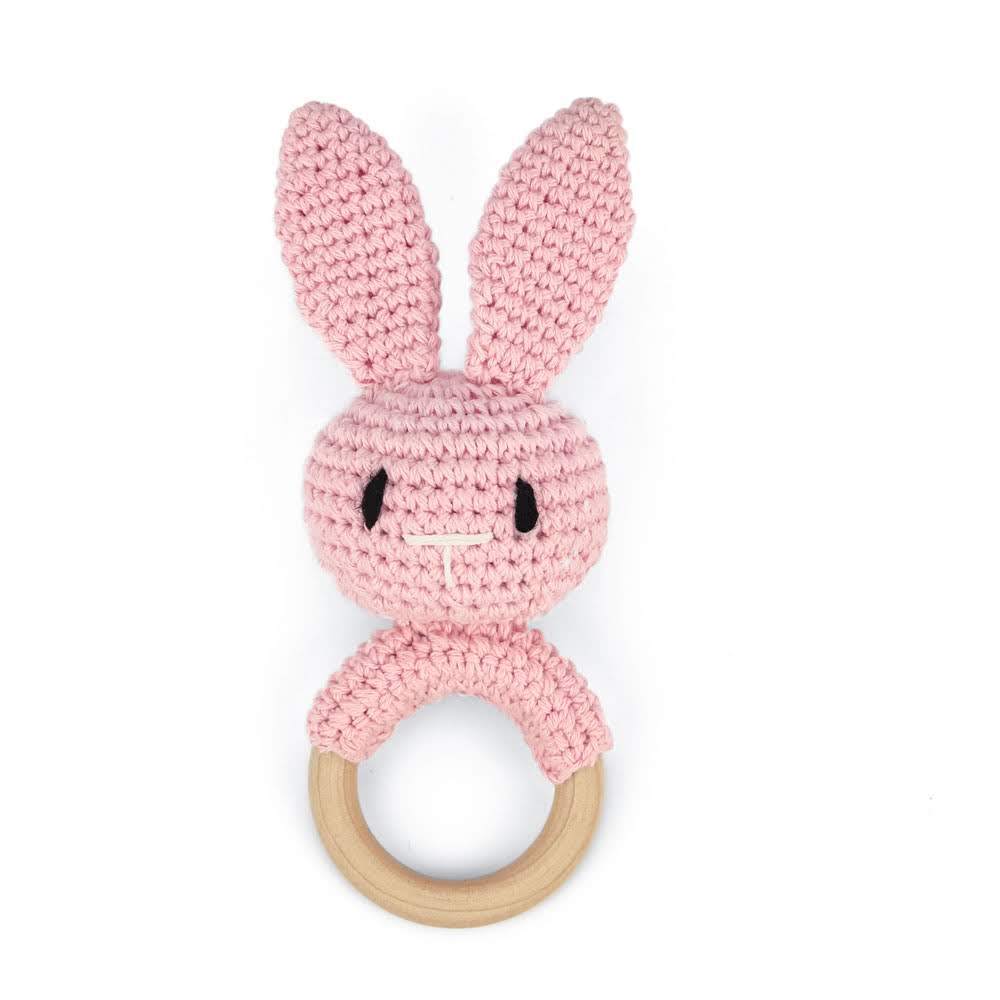 Montessori Wooden Teething Ring – BPA-free & Rattle Grasping Toy