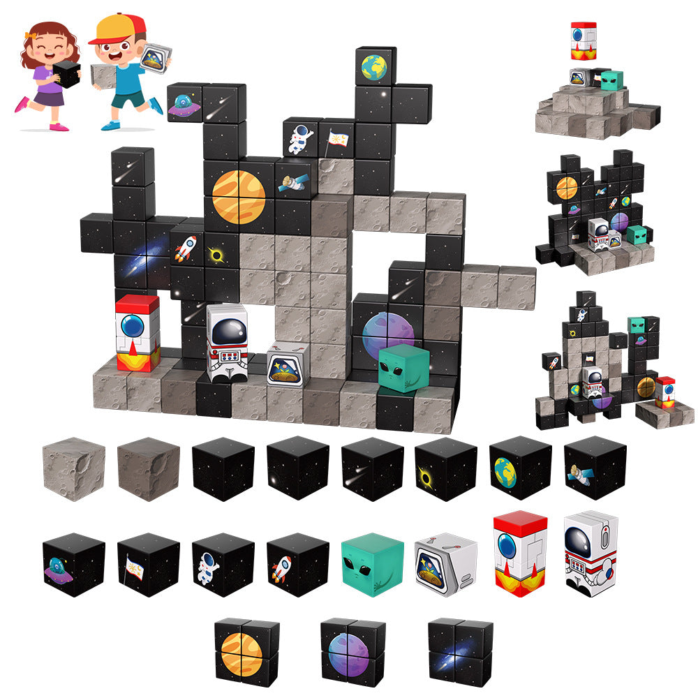 Blocs de construction magnétiques Montessori – Aventure cosmique