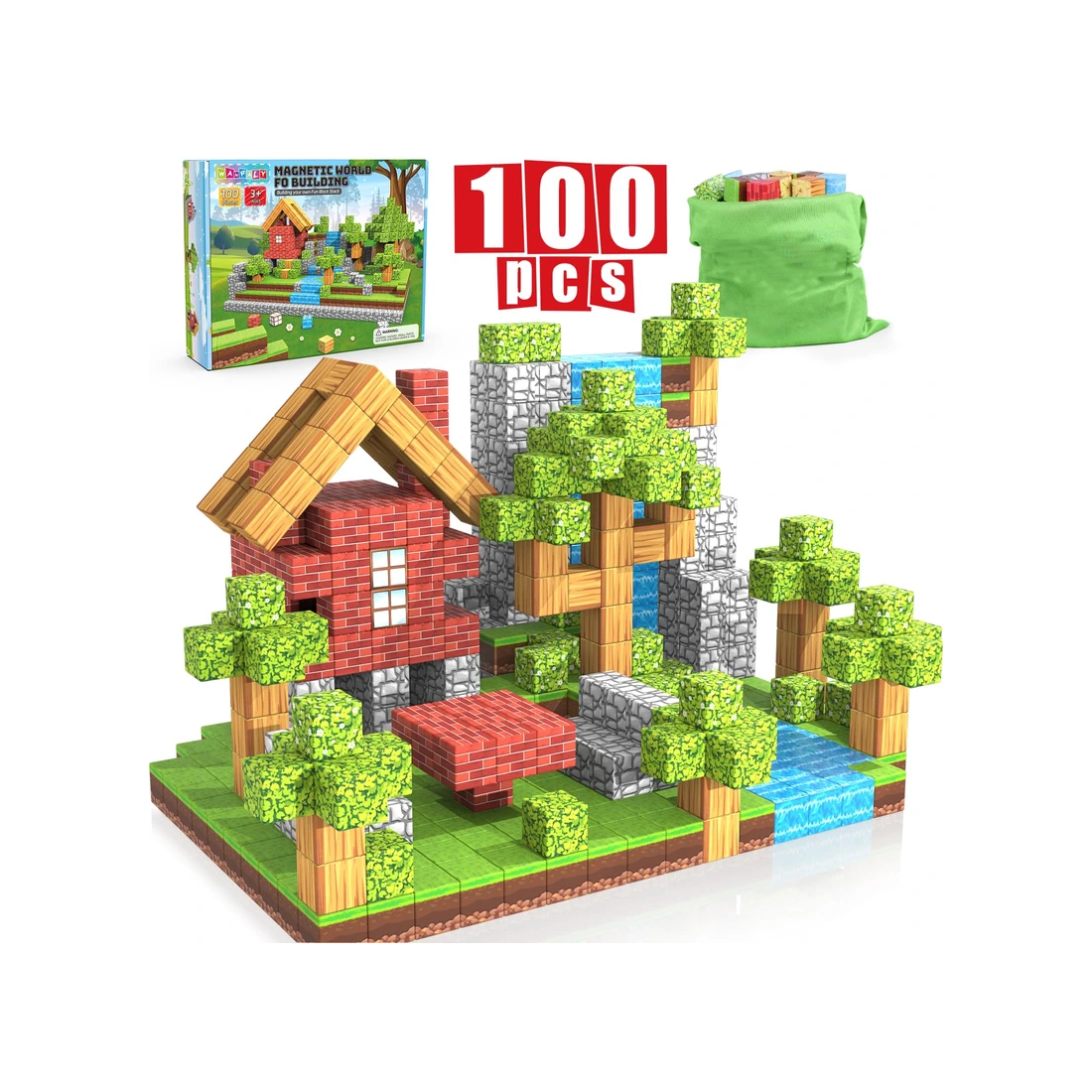 Bloques de construcción magnéticos Montessori