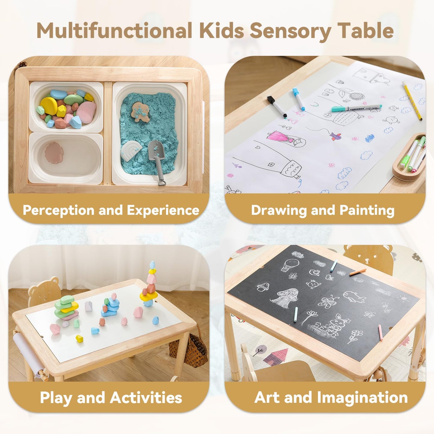 Montessori Sensory Table – 2-fach höhenverstellbarer Aktivitätstisch