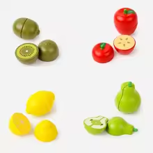 Holz Obst Schneidespielzeug – Zitrone, Apfel, Kiwi, Birne