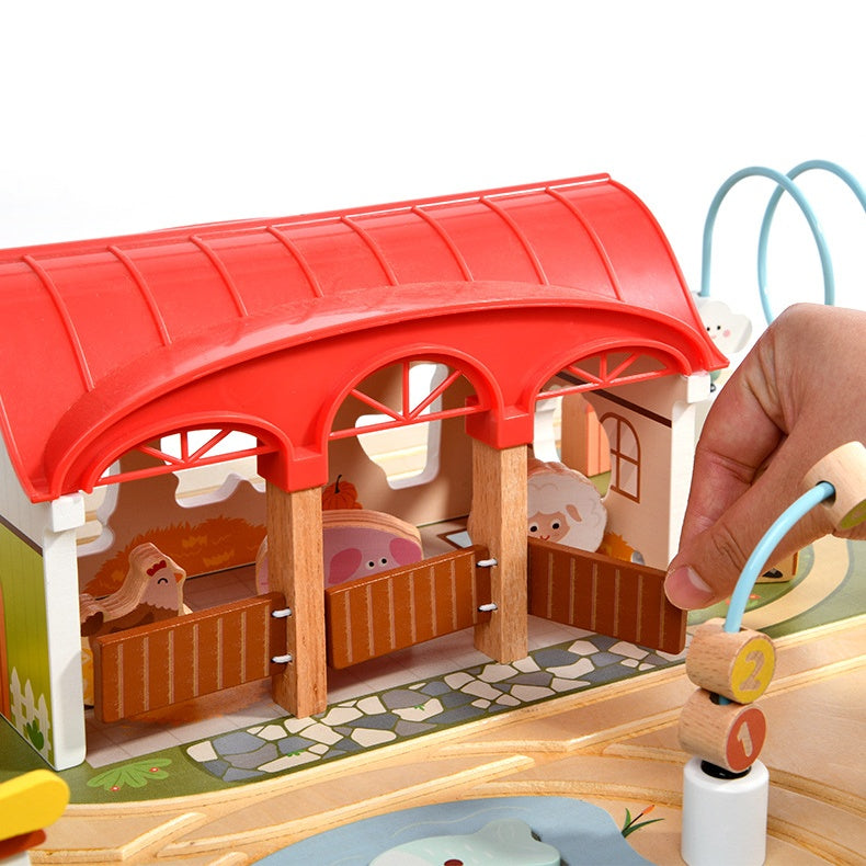 Mesa de actividades de madera 9 en 1 | Centro de aprendizaje todo en uno para niños pequeños