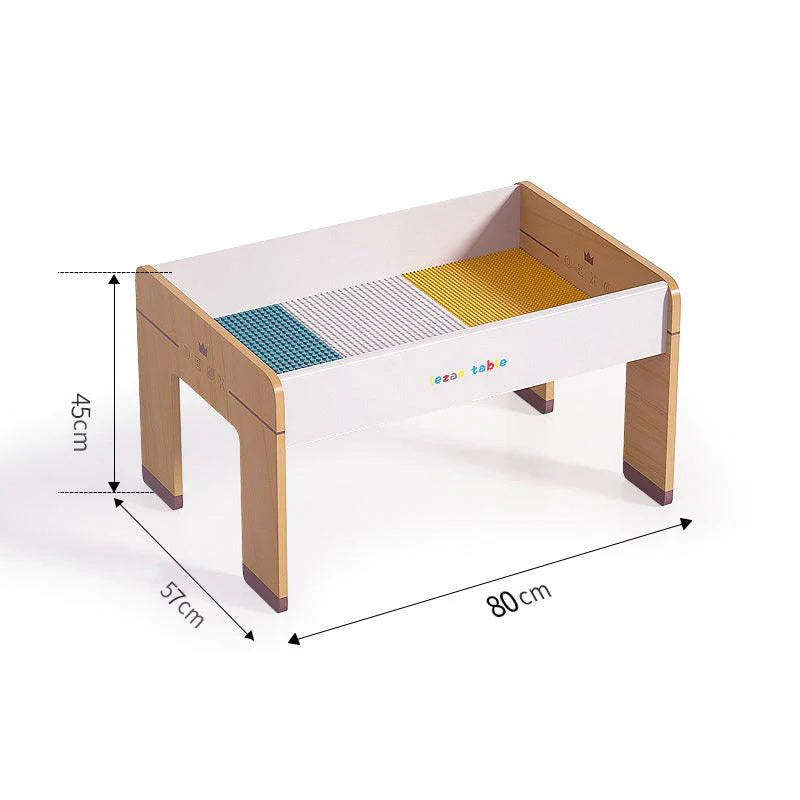 Multifunktionaler Kindertisch aus Holz | Bautisch mit Aufbewahrung