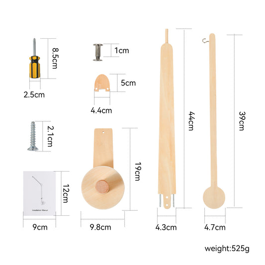 Mobile Halterung aus Buchenholz für Babybett in Natur, Gesamtansicht