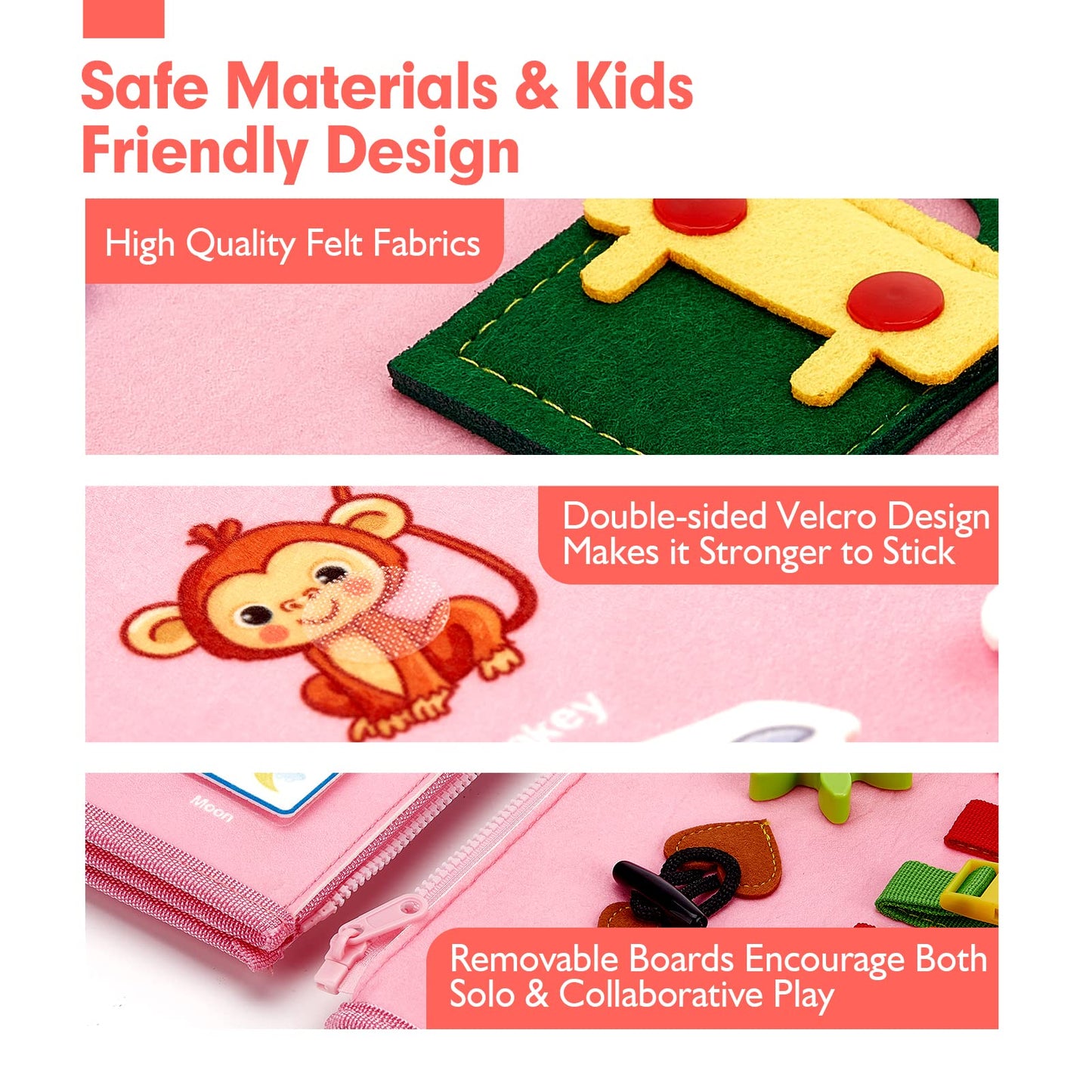 Montessori Busy Board/Quiet Book 8-seitig – Einhorn