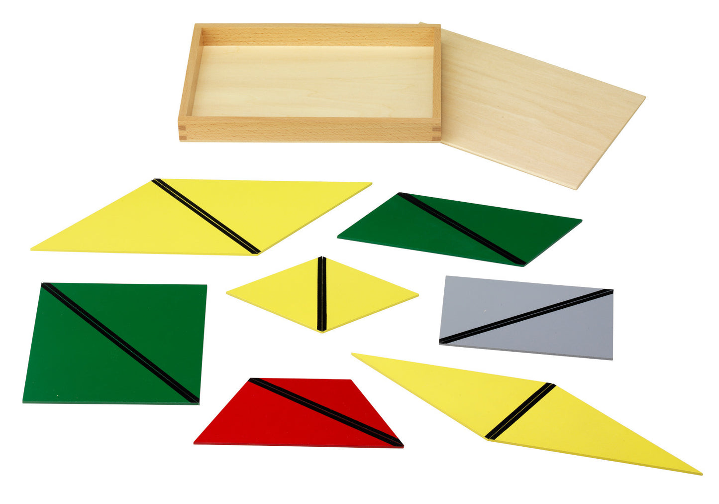 MontessoriLernwelt Konstruktive Dreiecke – 5 Sets farbige Geometrie-Dreiecke für Kinder
