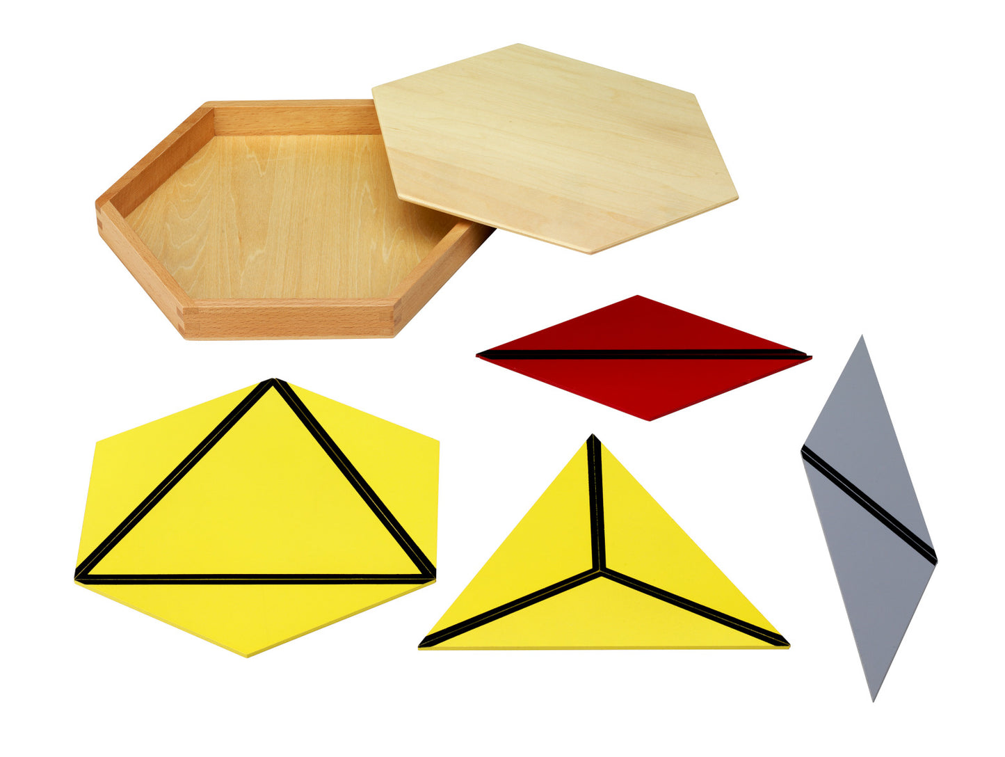 MontessoriLernwelt Konstruktive Dreiecke – 5 Sets farbige Geometrie-Dreiecke für Kinder