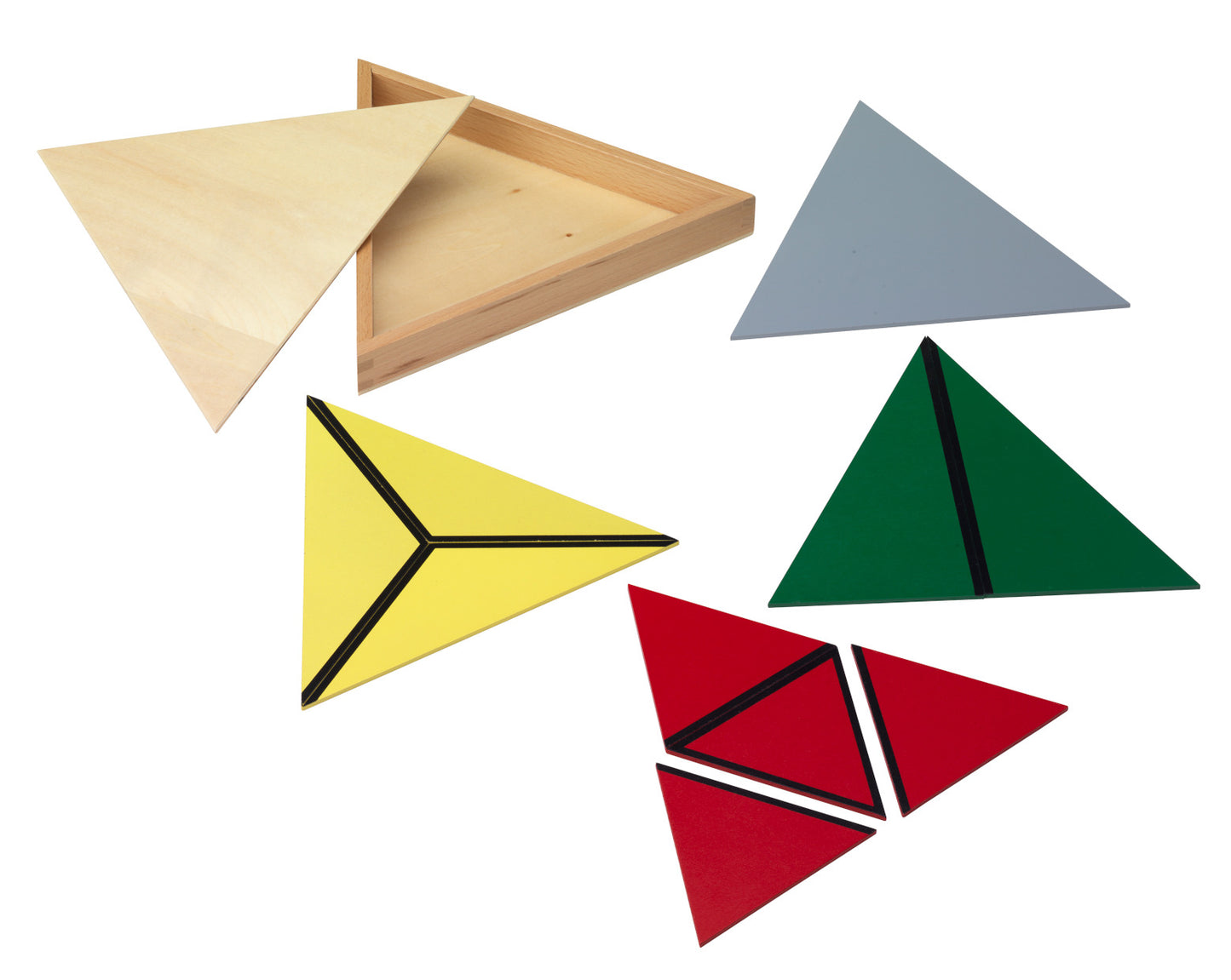 MontessoriLernwelt Konstruktive Dreiecke – 5 Sets farbige Geometrie-Dreiecke für Kinder