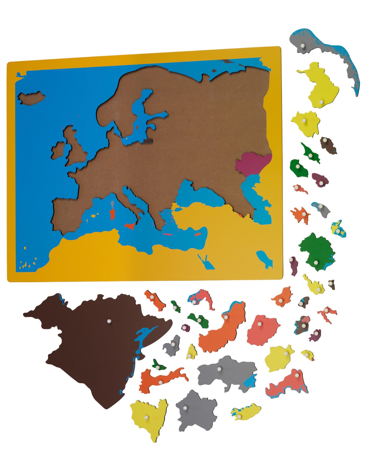 MontessoriLernwelt Europapuzzle Holz – Montessori Lernspiel Geografie Karte Europa für Kinder