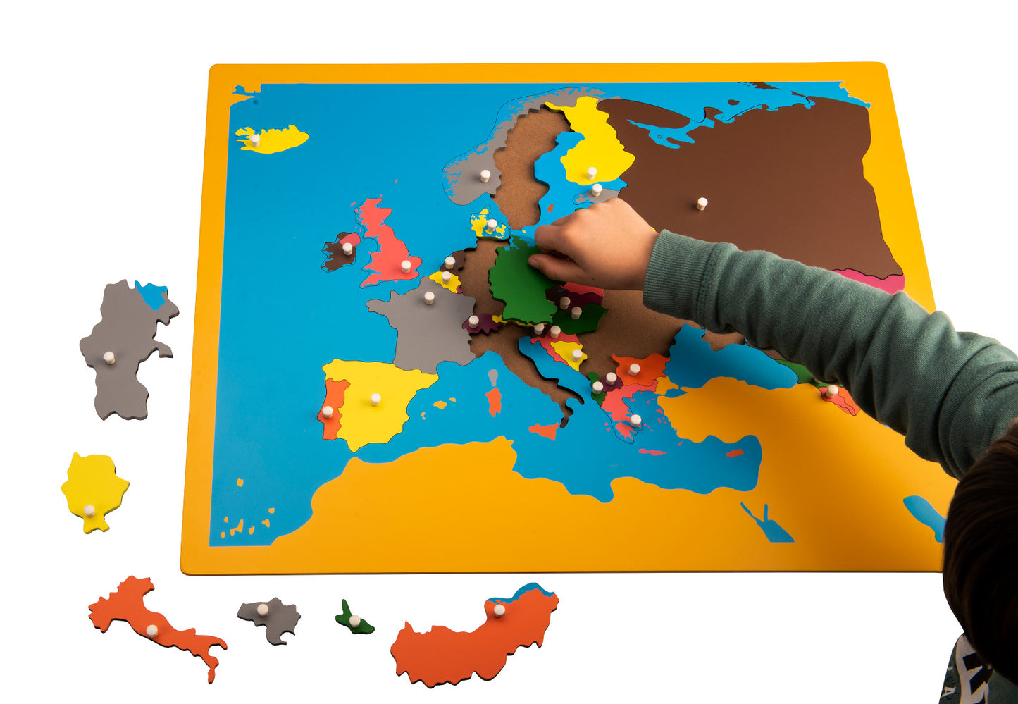 MontessoriLernwelt Europapuzzle Holz – Montessori Lernspiel Geografie Karte Europa für Kinder
