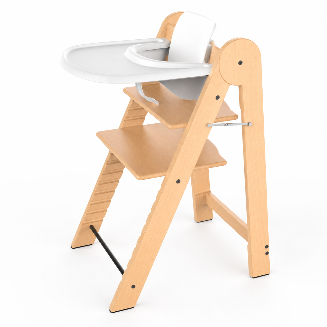 Kinderhochstuhl 3-in-1 klappbar höhenverstellbar mitwachsend aus Holz – platzsparender Hochstuhl mit Lernturm Funktion für Kinder Küche – Montessori Lernwelt