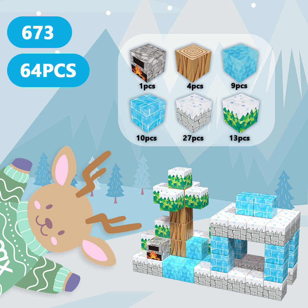 Montessori Magnetic Building Blocks Original Ice World – Winter Edition