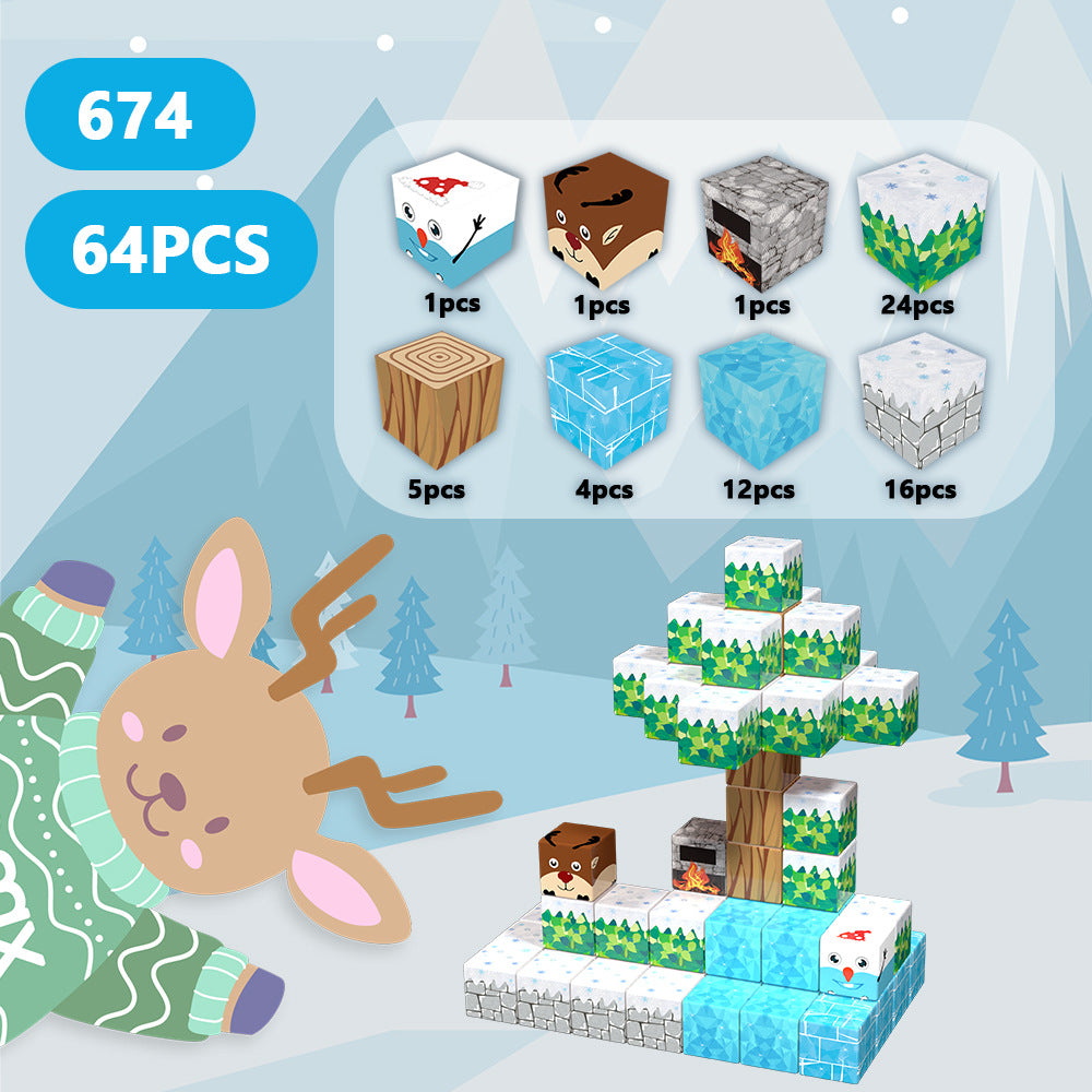 Montessori Magnetic Building Blocks Original Ice World – Winter Edition