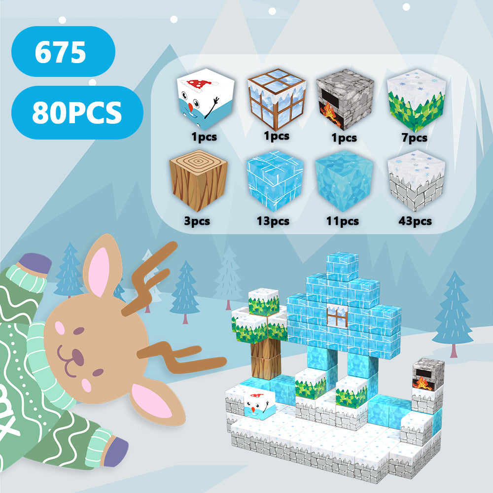Montessori Magnetic Building Blocks Original Ice World – Winter Edition