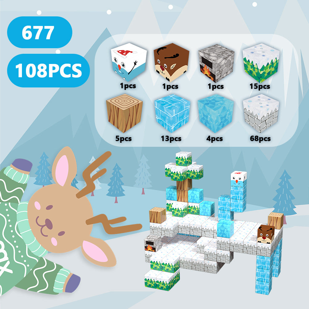 Montessori Magnetic Building Blocks Original Ice World – Winter Edition
