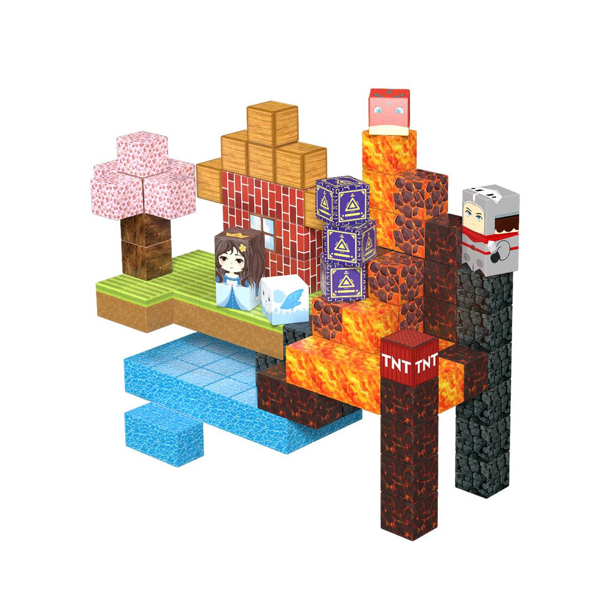 Magnetic Building Blocks 3D – Lava Waterfall Design