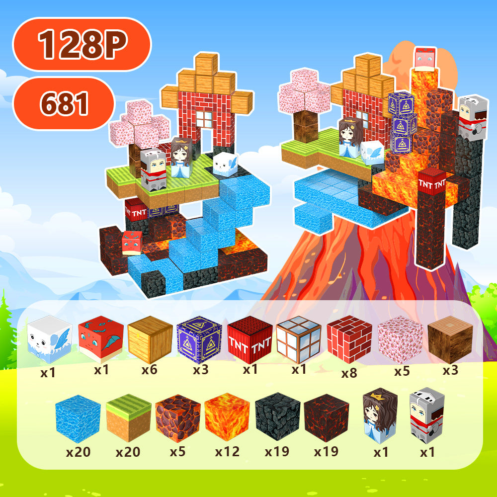 Magnetic Building Blocks 3D – Lava Waterfall Design