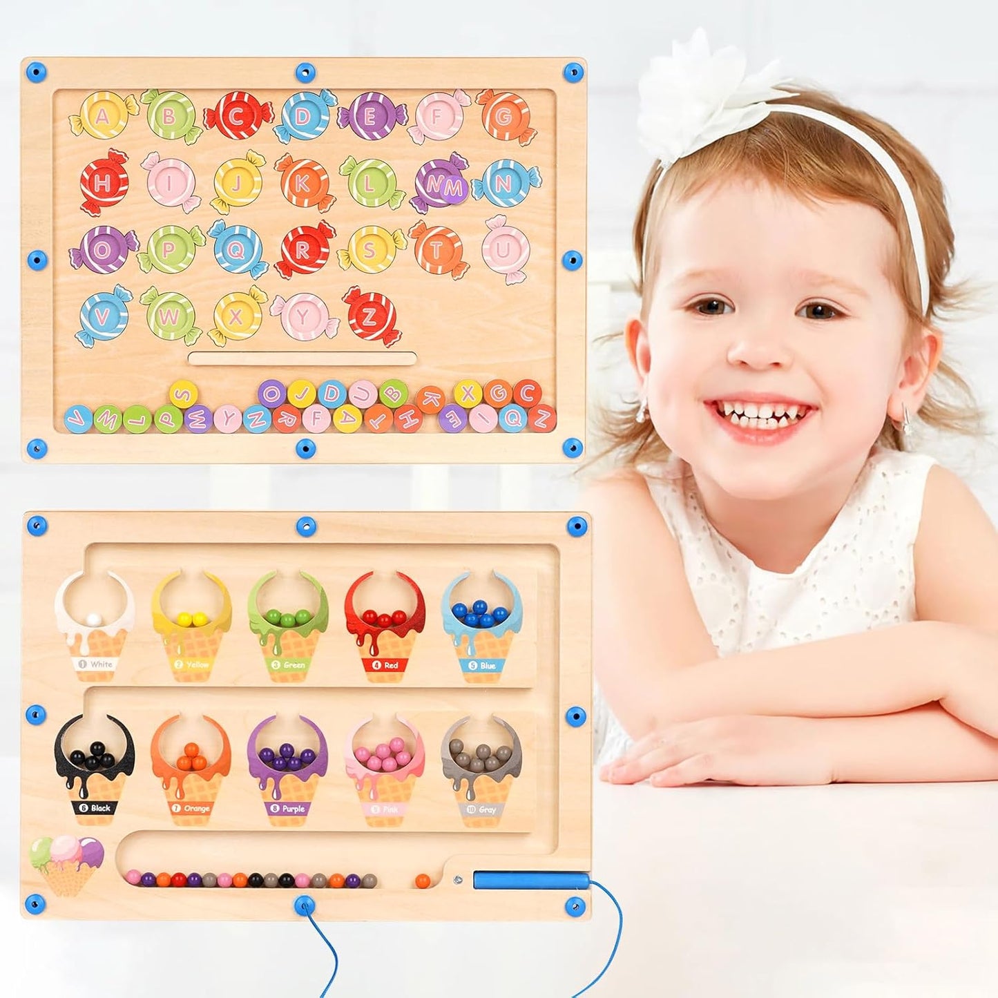 2 in 1 Montessori Magnetic Game Labyrinth