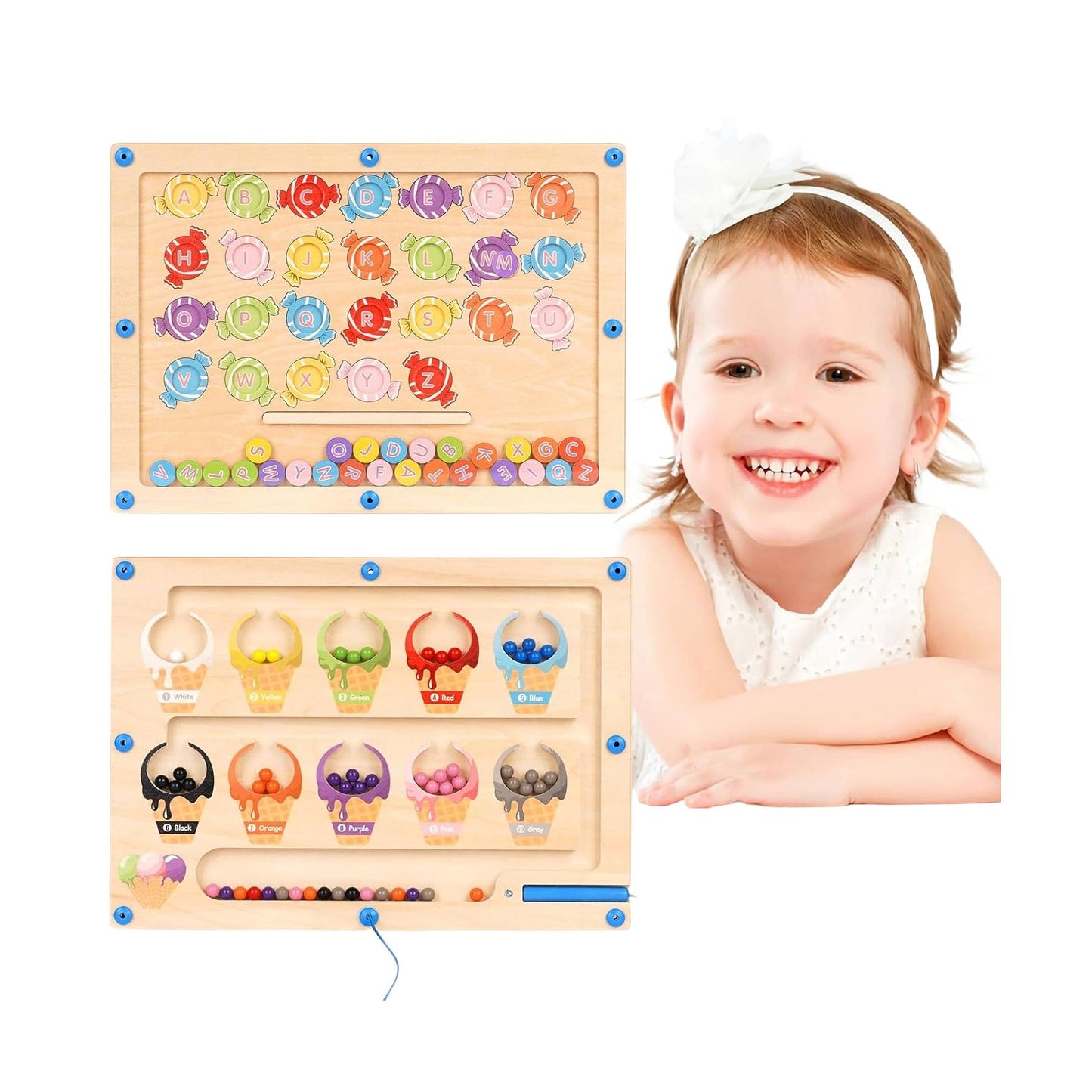 2 in 1 Montessori Magnetic Game Labyrinth