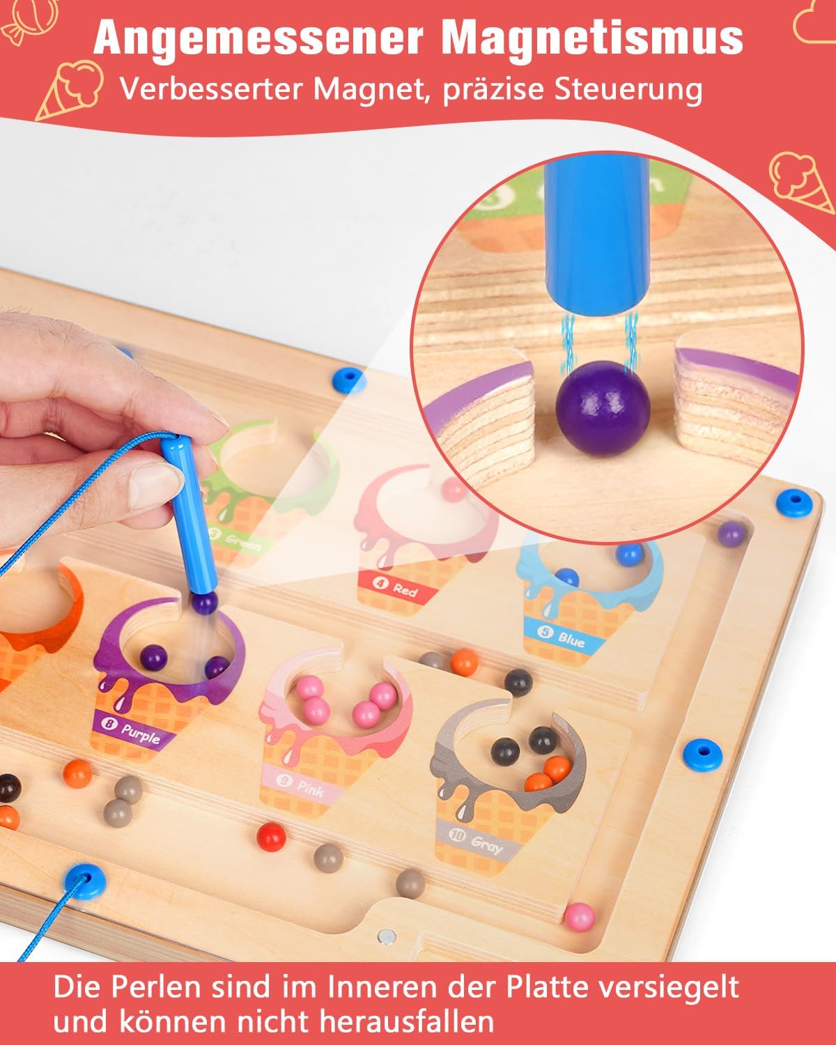 2 in 1 Montessori Magnetic Game Labyrinth